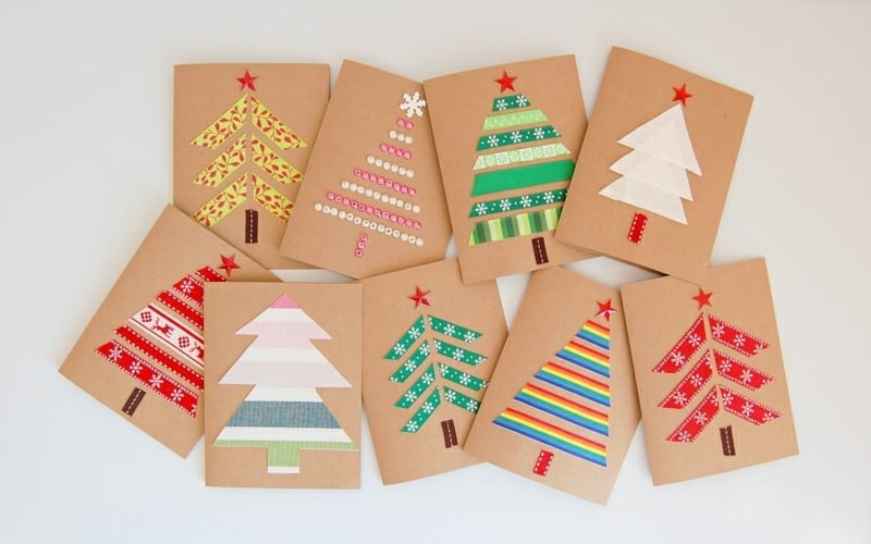 Weihnachtskarten-selber-basteln-Weihnachtsbaum-Washi-Tape
