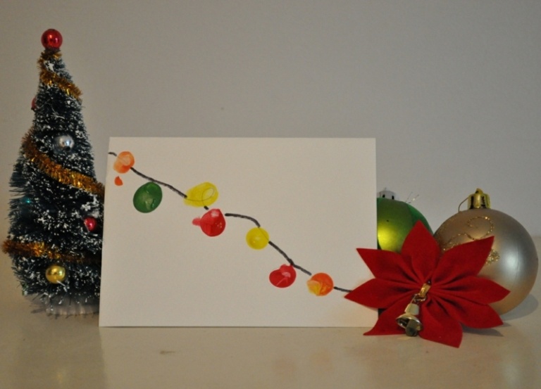 Weihnachtskarten-selber-basteln-originelle-Ideen-Kindern