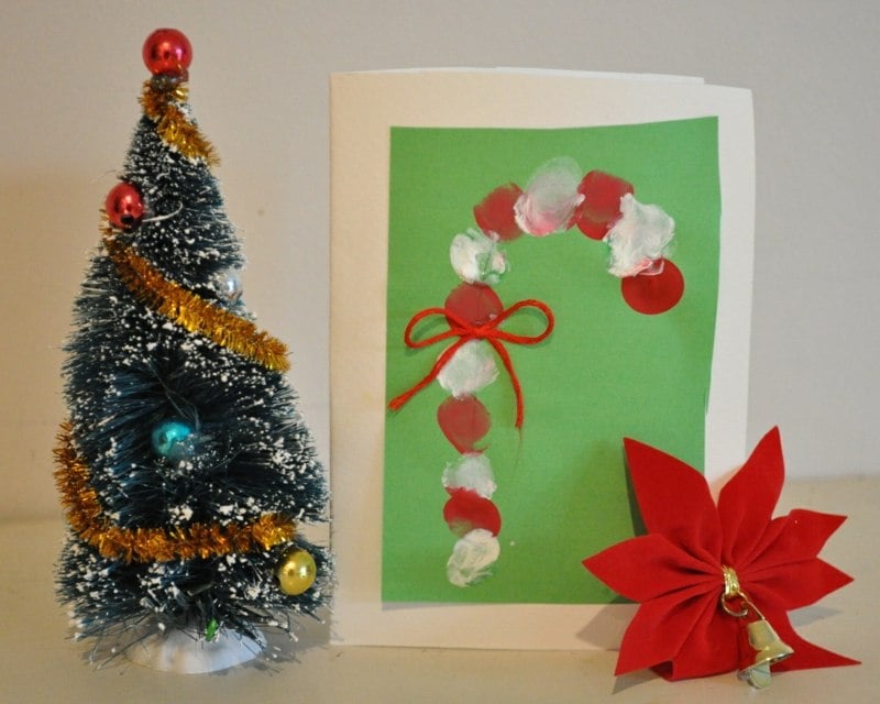 Weihnachtskarten-selber-basteln-originelle-Kindern-Zuckerstange