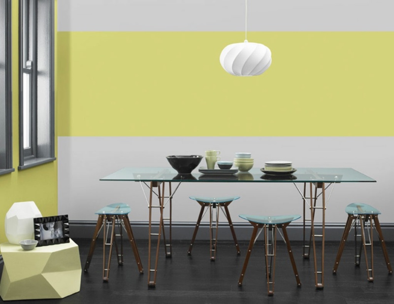 Wohnraumgestaltung-Farben-Gelb-Weiss-skandinavischer-Stil-Esszimmer