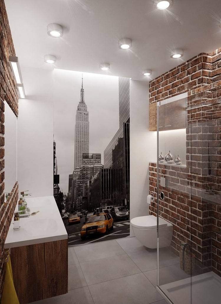 badezimmer-ideen-kleine-bader-fototapete-loft-stil-new-york-wolkenkratzer
