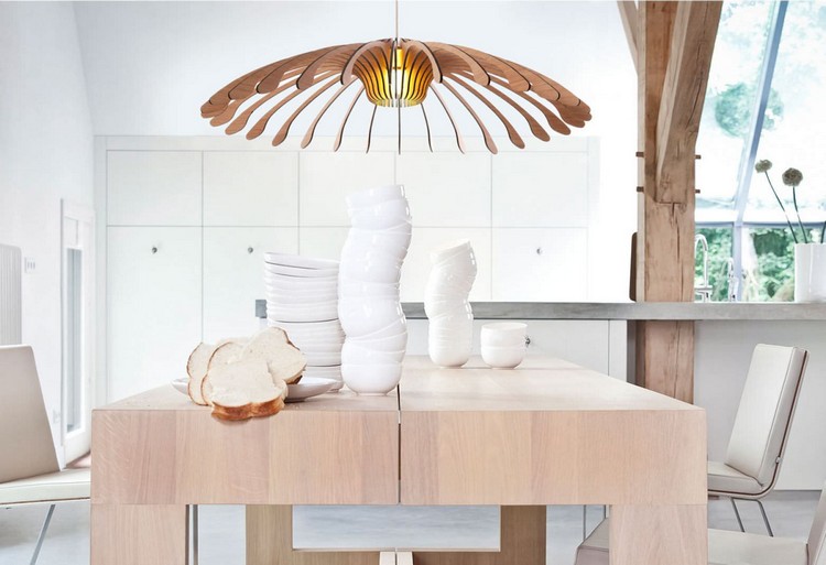Bambusmöbel Design -ideen-pendelleuchte-esszimmer-FLOWER-D-Fabian-Van-Der-Schalk