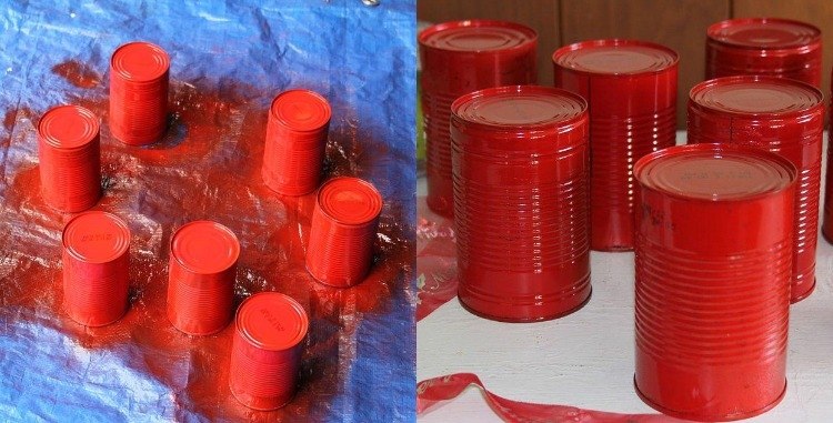 bastelideen-weihnachten-recycling-faerben-lackieren-rot