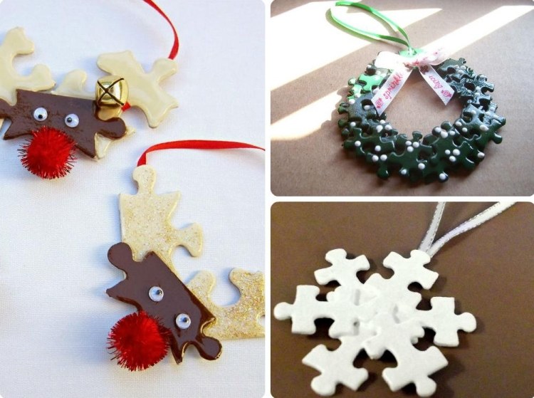 bastelideen-weihnachten-recycling-weihnachtsschmuck-puzzle-teile-kreativ-diy