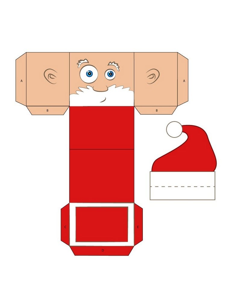 bastelvorlagen-weihnachten-ausdrucken-geschenkbox-weihnachtsmann