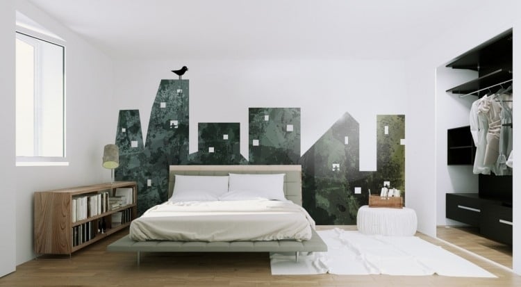 coole-wohnideen-selber-machen-schlafzimmer-wandgestaltung-wandmalerei-urban-design