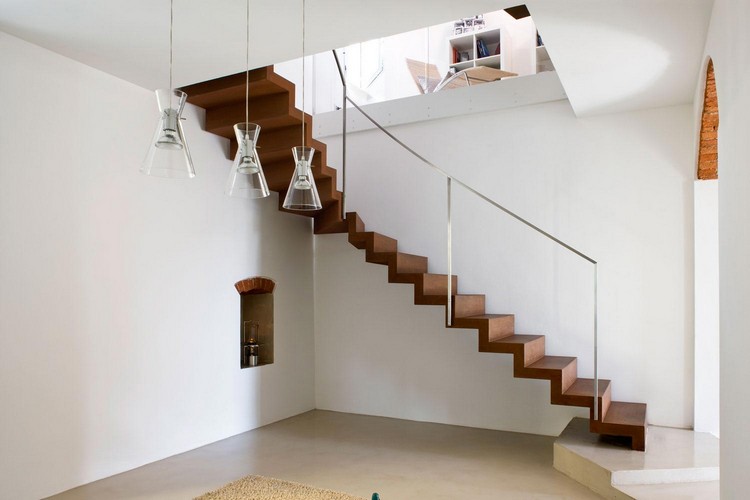 Cortenstahl im Innenbereich -ideen-metallconcept-treppe-modern