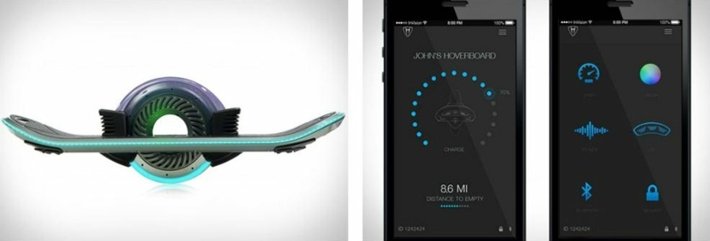 design hoverboard tuerkis beleuchtung smartphone app
