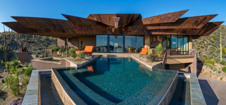 einrichtung bunten moebeln pool design originell modern terrasse outdoor