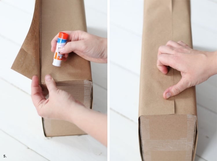 geschenke-verpacken-originell-ideen-anleitung-papier-papiertuete-falten-basteln-selber-machen-braun