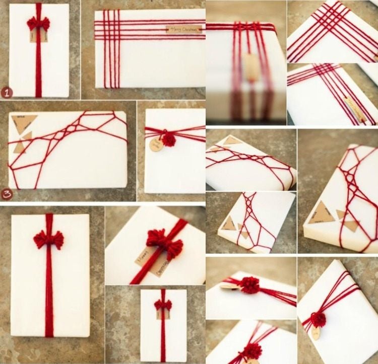 geschenke-verpacken-originell-ideen-basteln-anleitung-garn-faden-rot-binden-kreativ