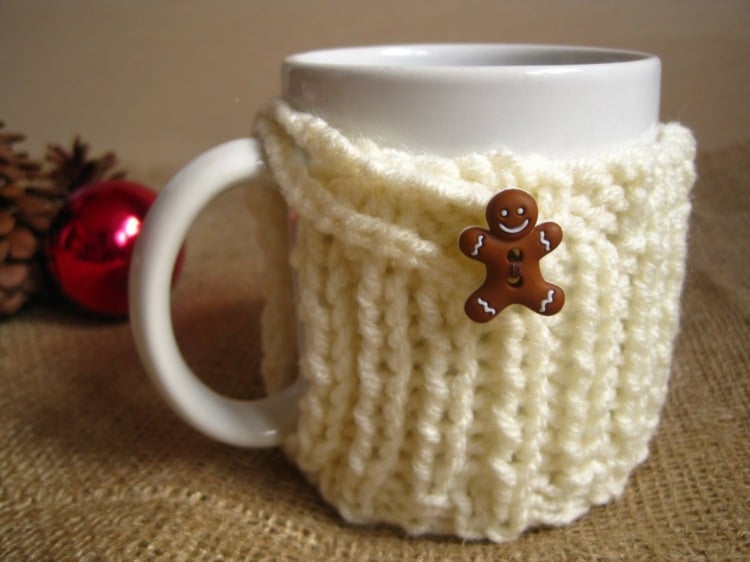 geschenkideen für weihnachten haekeln stricken teetasse pullover idee