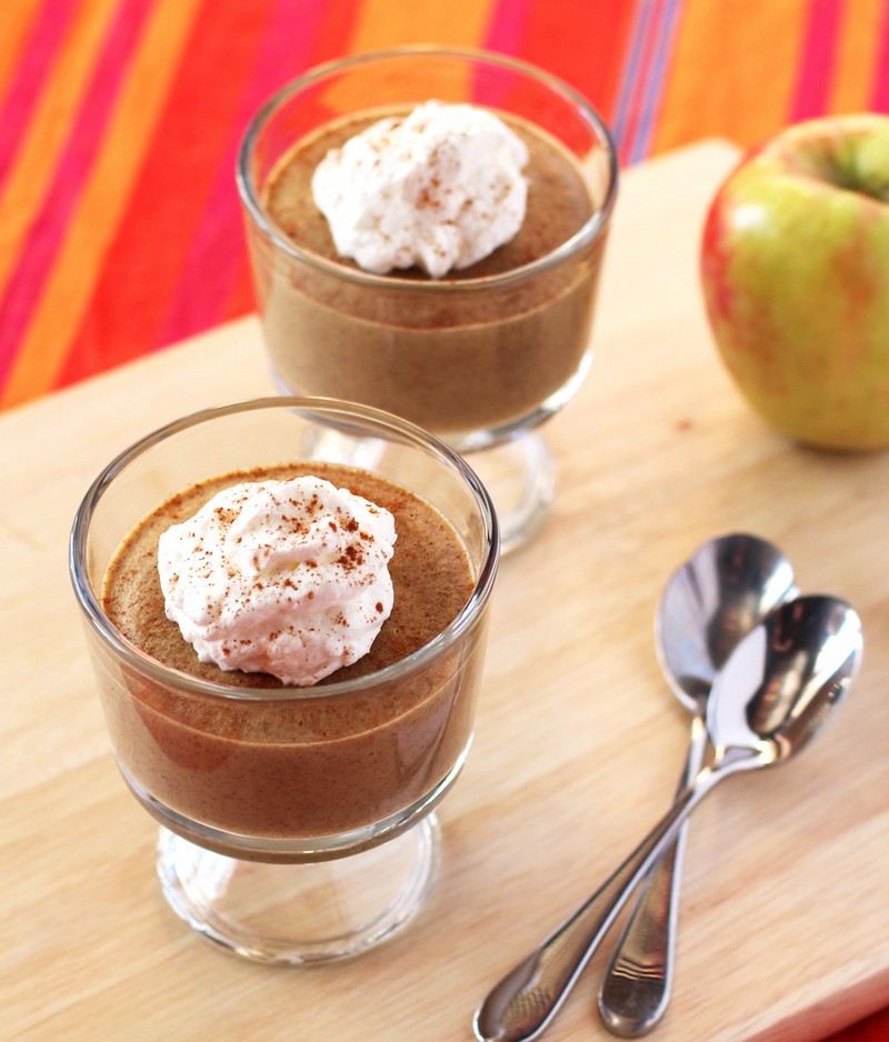 Herbst Dessert im Glas apfelpudding-zimt-ahornsyrup