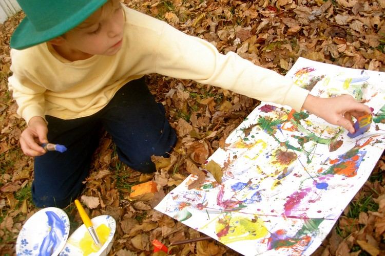 Herbstbilder basteln kindern-ideen-freizeitbeschaeftigung