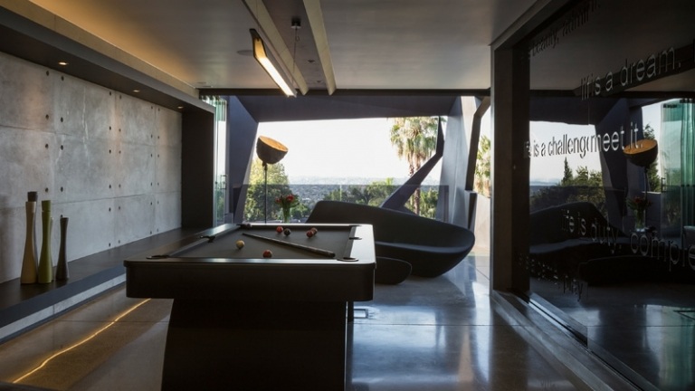 interieur bodenbelag beton wand unterhaltung raum billiardtisch