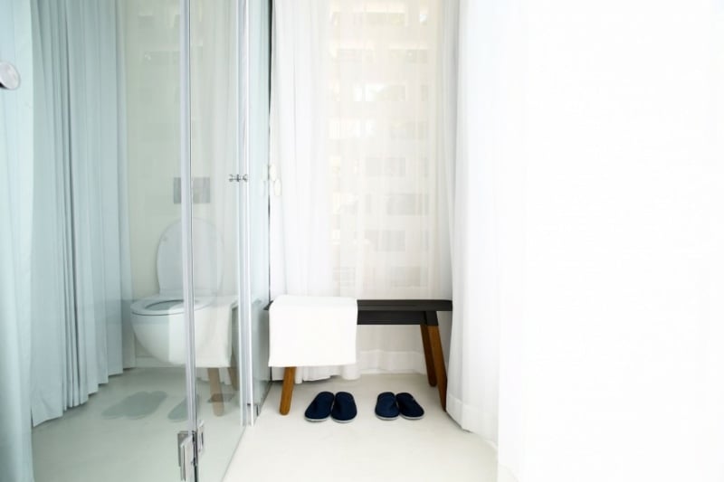 kuechen design patchwork fliesen sitzbank toilette modern interieur
