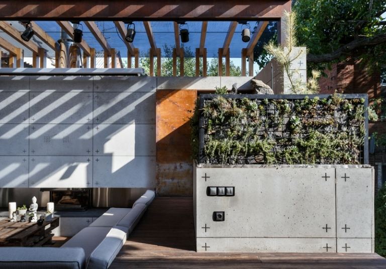 lounge outdoor vertikal garten idee terrasse design