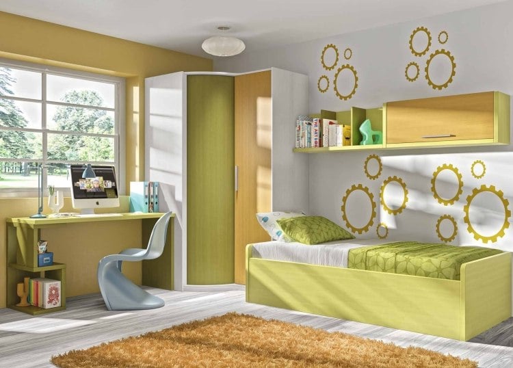 madchenzimmer-moebel-kinderzimmer-sets-gelb-gruengelb-einzelbett-funktional-klein