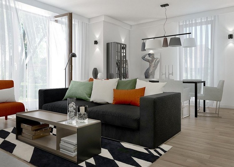 modernes-wohnzimmer-sofa-2er-holzbodenbelag-orange-gruen-kissen