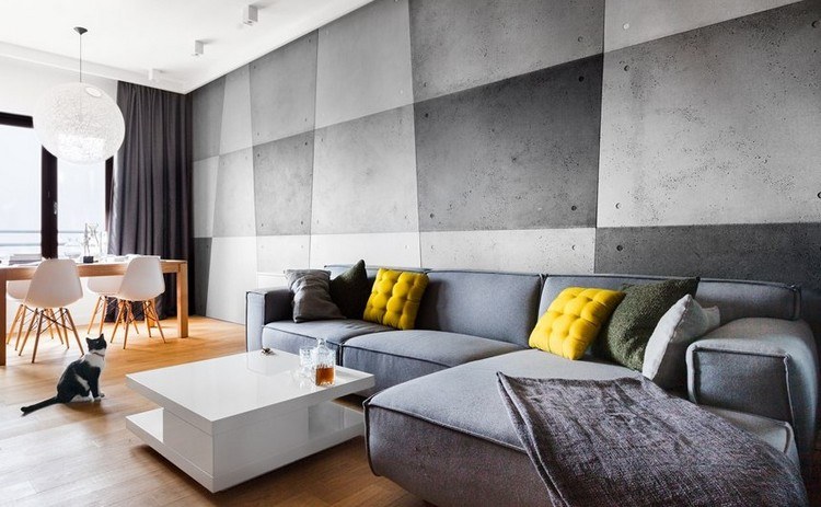 modernes-wohnzimmer-sofa-grau-gelbe-kissen-weisser-couchtisch-hochglanz