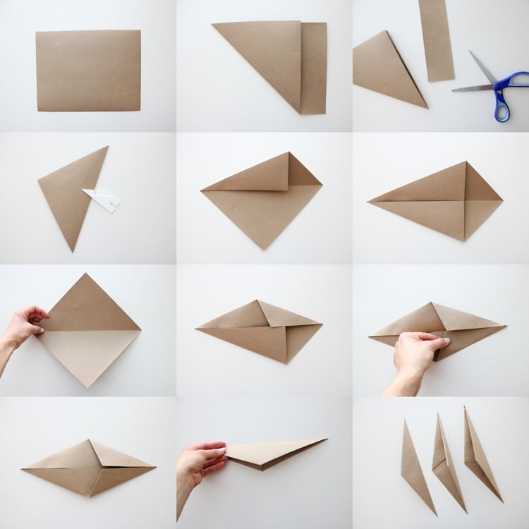 Origami für Weihnachten -stern-faltanleitung-braunes-papier-bilder-diy