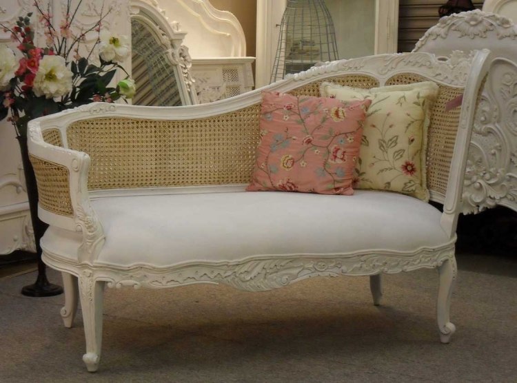 shabby-chic-chaise-lounge-plus-decorative-throw-pillows-and-pedestal-flower-vase-for-floor-display