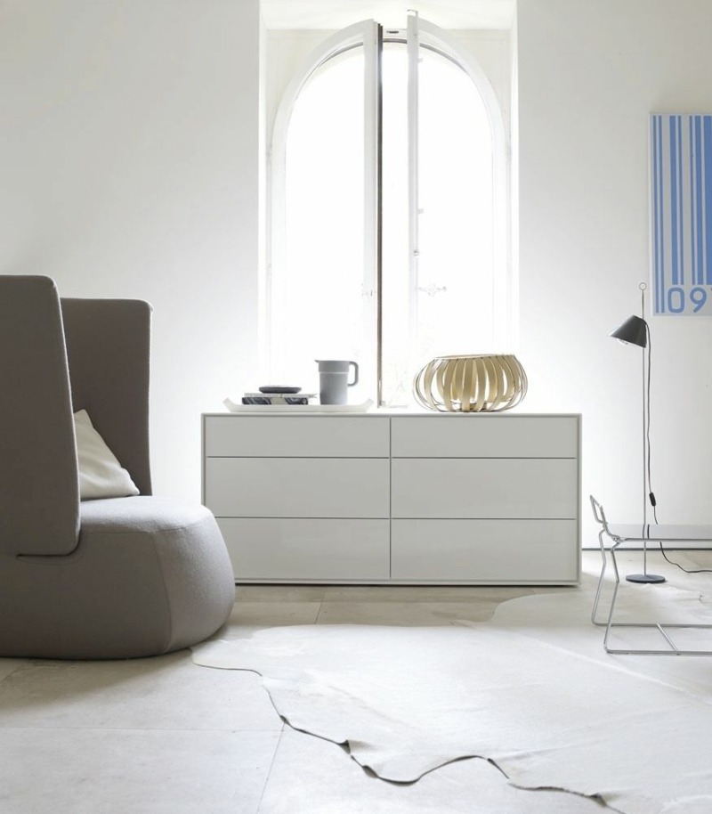 sideboard weiss hochglanz dado studio kairos minimalistisch design sessel