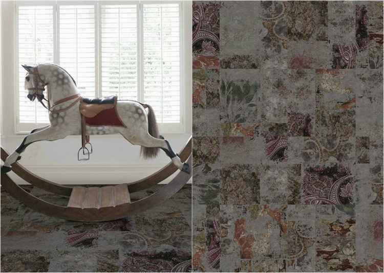 Teppichboden für Schlafzimmer Schlingenteppichboden-polyester-grautoene-floral-w2-04-Yoyo