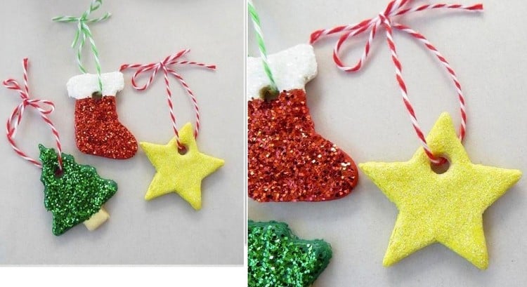 weihnachtsbaumschmuck-basteln-kindern-salzteig-glitzerfarbe