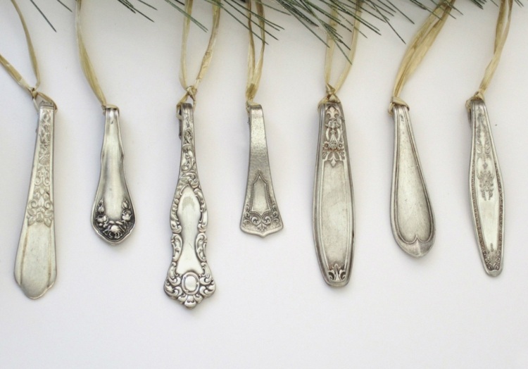 weihnachtsdeko metall gabel griffe ornamente baumschmuck idee