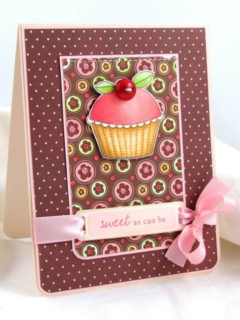 weihnachtskarten selber basteln cupcake motiv diy idee