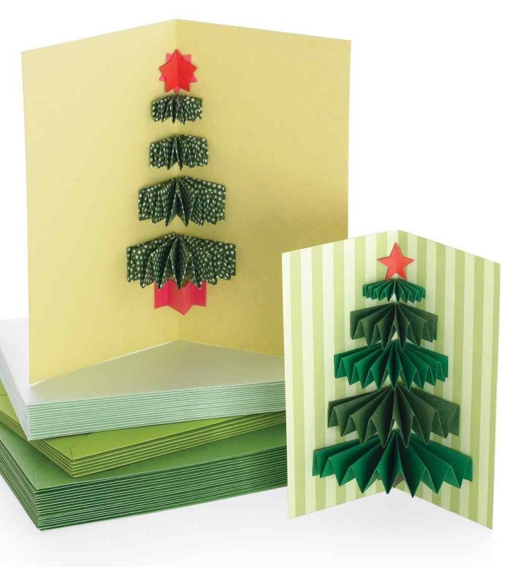 weihnachtskarten-selber-basteln-ideen-christbaum-3d-effekt-karte-falten