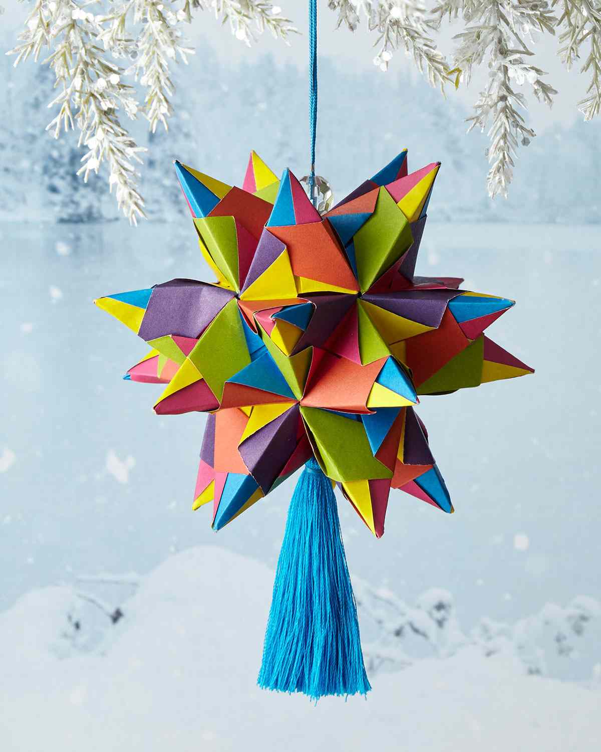3d weihnachtsstern basteln bunt modulares Origami