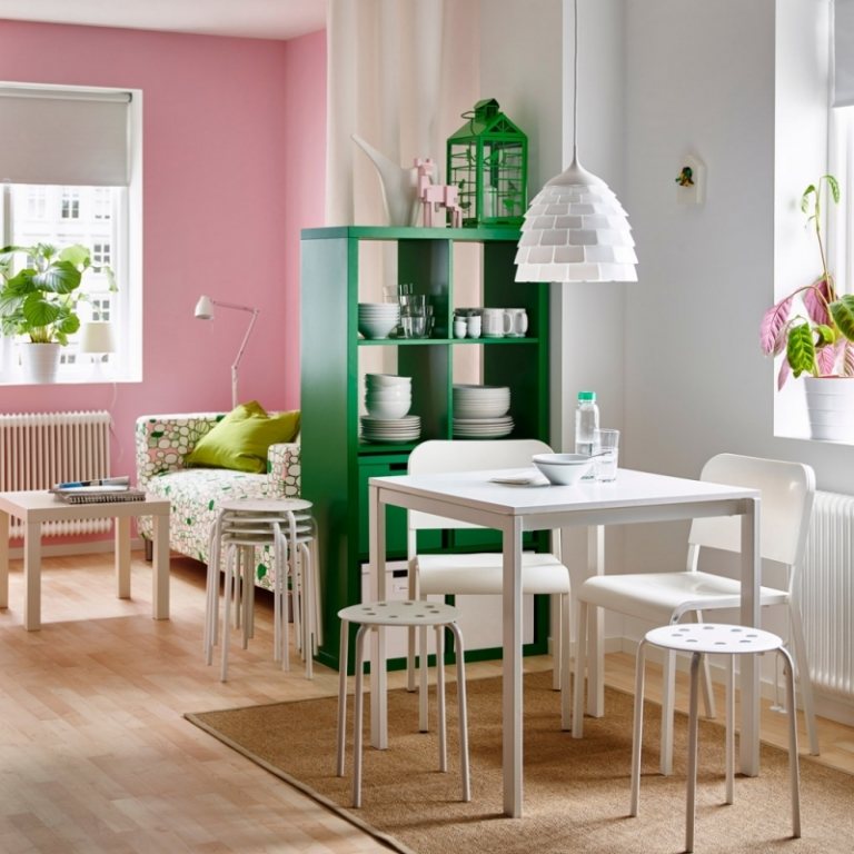 Ikea-Regale-Kallax-Raumteiler-Wohnzimmer-Essplatz