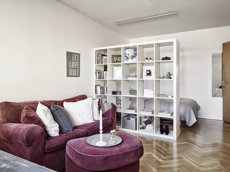 Ikea-Regale-Kallax-Raumteiler-Wohnzimmer-Schlafzimmer-Ideen