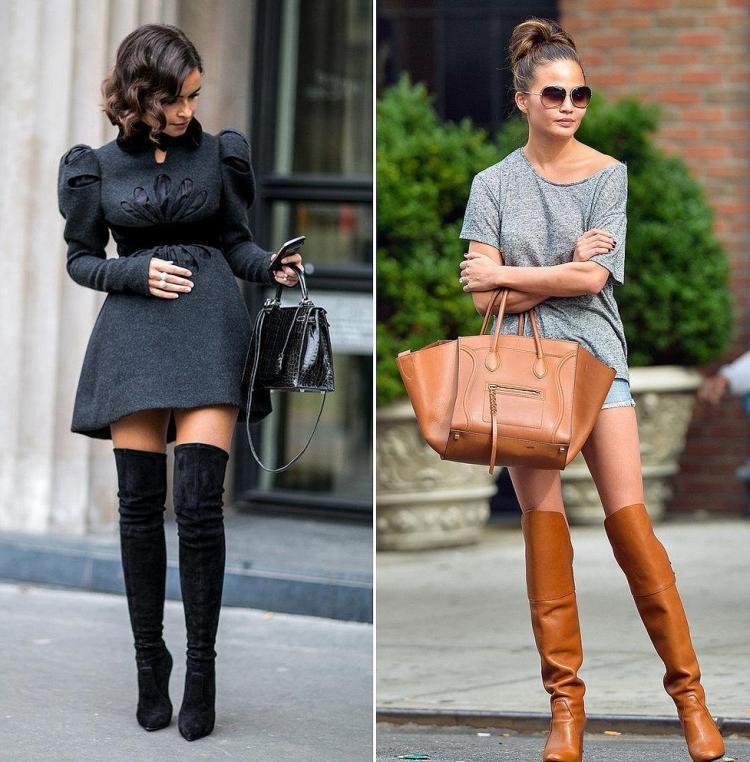 Modetrends 2015 Overknee-Braun-Stiefel-tragen