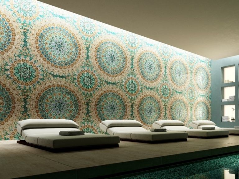 Mosaik-Fliesen-Gruen-Indoor-Pool-Motive-Muster