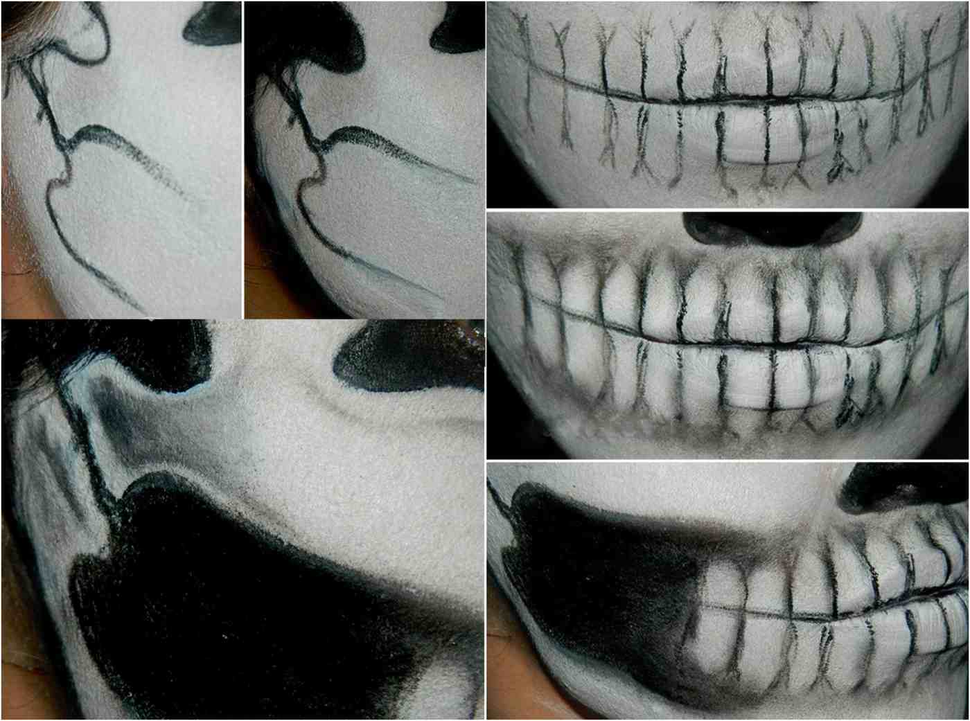 Totenkopf schminken Gesicht anleitung halloween einfach