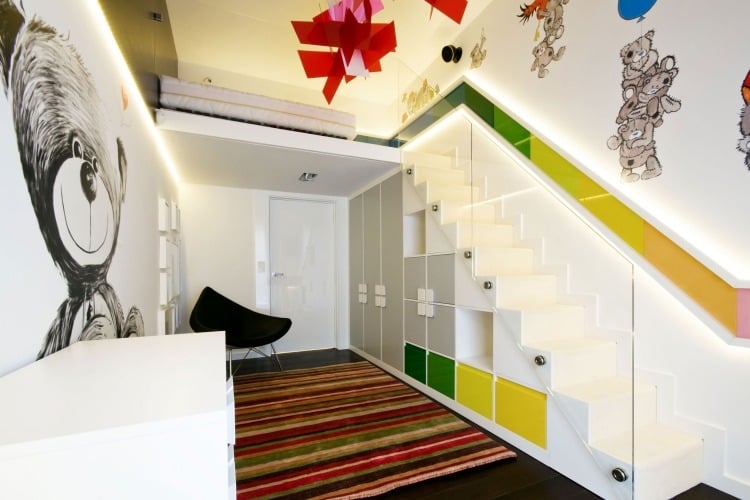 Treppengelaender-streichen-modern-Regenbogen-Farben