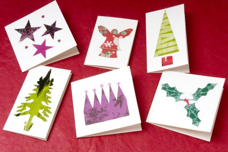 Weihnachtskarten-basteln-Motive-Ideen