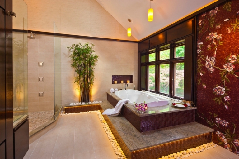 Asiatische Wandgestaltung - 42 Feng Shui Ideen fürs Bad