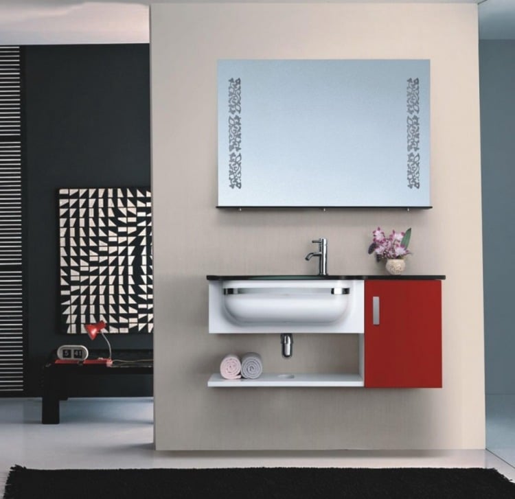badezimmer-waschbecken-unterschrank-modern-design-rot-weiss-spiegel-ornamente-armatur