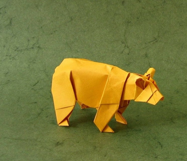 basteln origami tiere baer gelb diy tipp
