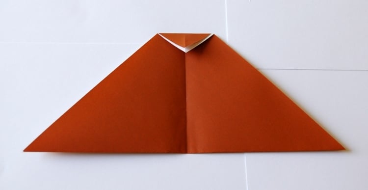 basteln origami tiere ecke falten katze motiv schritt 5
