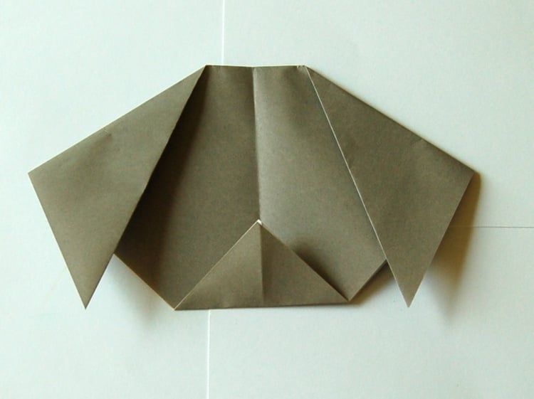basteln origami tiere hund schnauze bastelanleitung witzig