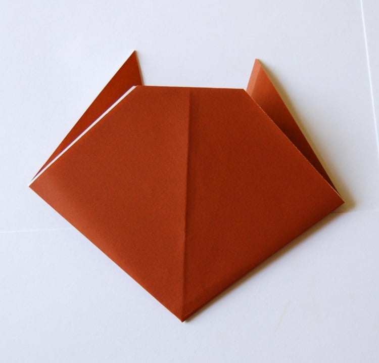 basteln origami tiere kopf katze nachmachen schritt 8