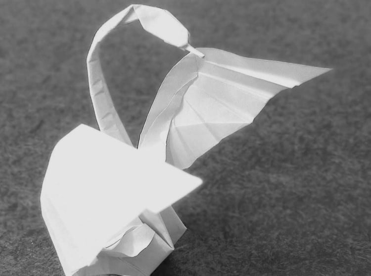 basteln origami tiere romantisch scchwan vogel figur