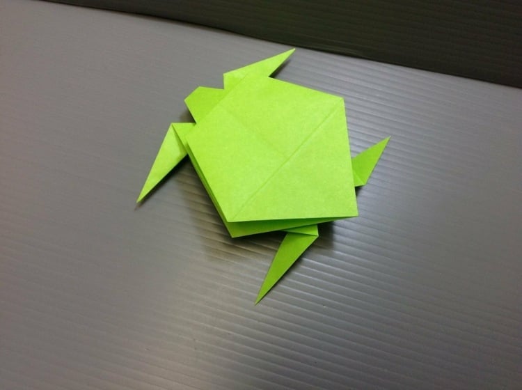 basteln origami tiere schildkroete gruen geschenk deko