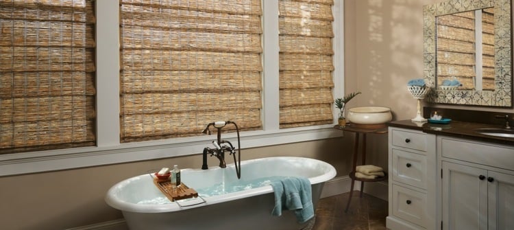 design bambusrollos gestaltung bad badewanne schrank weiss traditionell