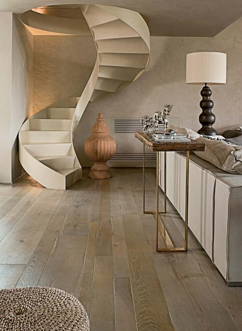 fussboden holz parkett wohnzimmer einrichtung board wendeltreppe modern elegant